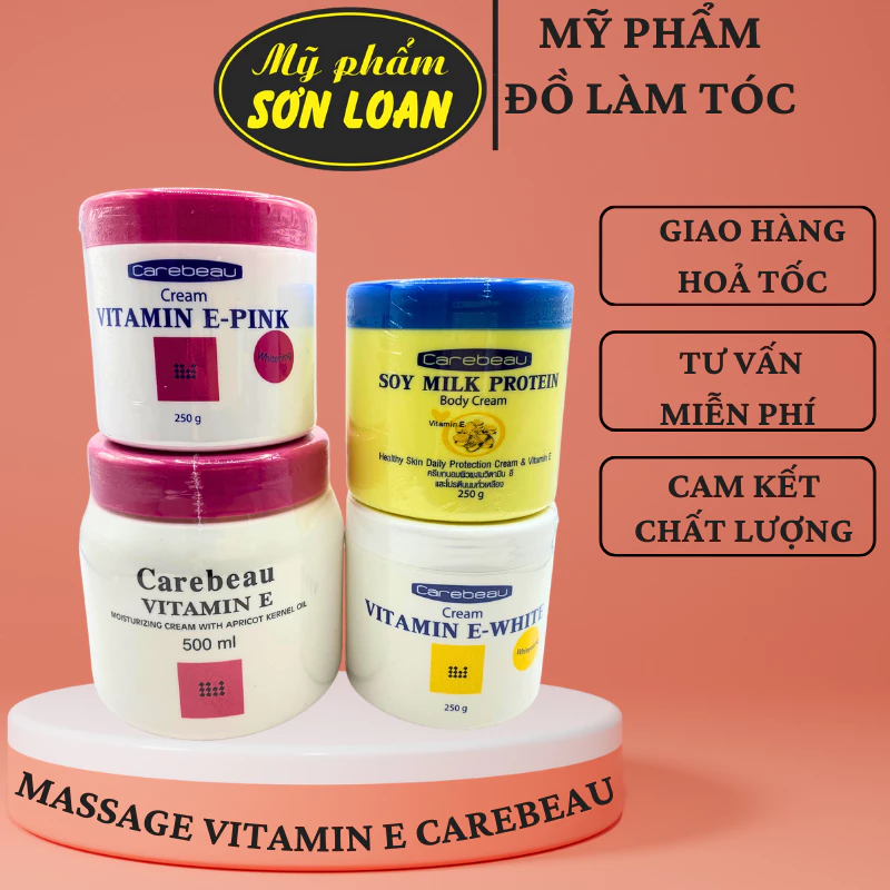 Kem Massage Vitamin E Carebeau Thái Giúp Dưỡng Da Trắng Hồng Mịn Màng Tự Nhiên