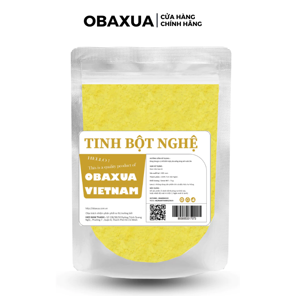 Tinh Bột Nghệ OBAXUA nguyên chất Chăm sóc da Ngừa Mụn Sáng Da Hỗ Trợ Tiêu Hóa