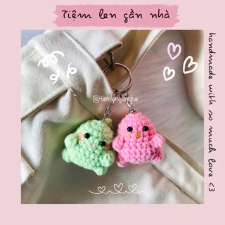 [Ảnh thật] Móc khoá len khủng long mini 🦕🦕 dễ thương làm quà tặng cặp đôi 💕[Tiệm len gần nhà - handmade]