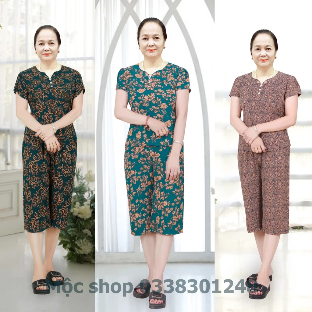 Bộ tay cộc quần Lửng cho bà cho mẹ