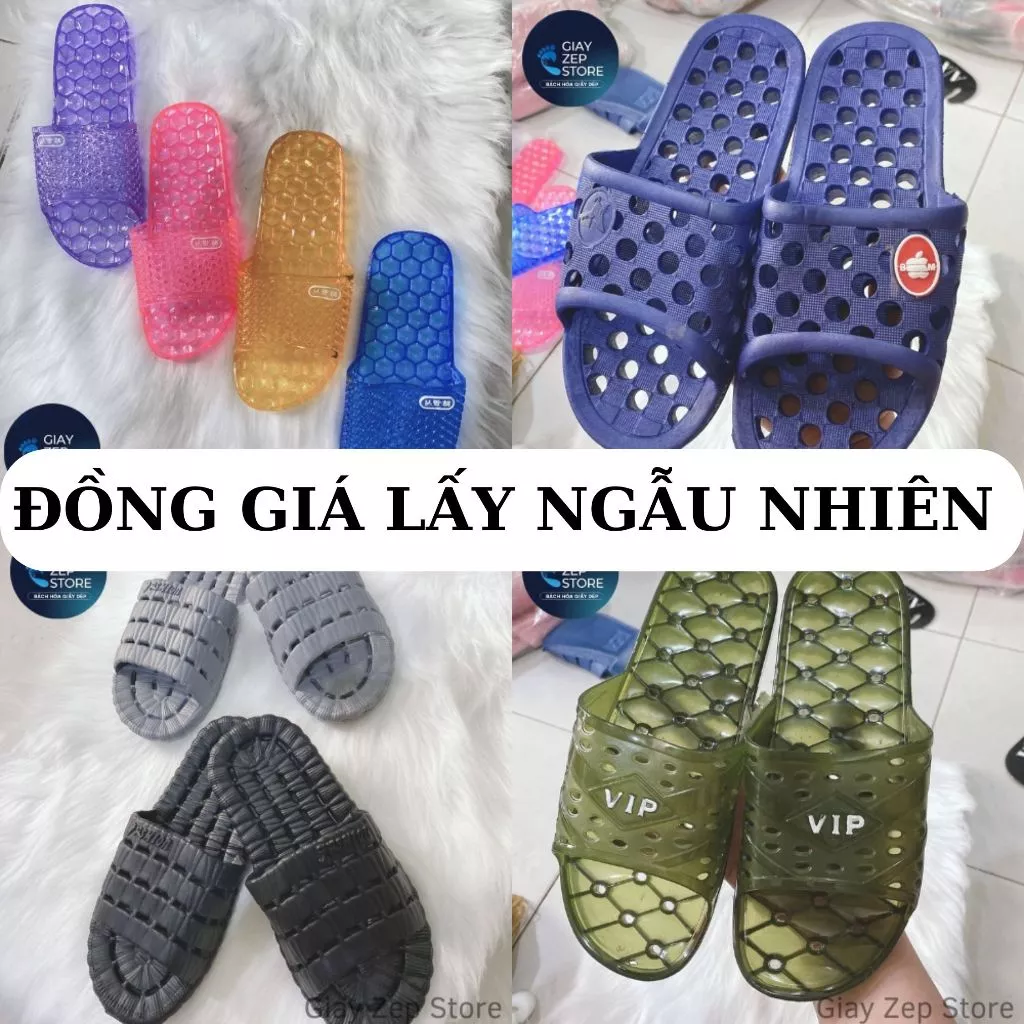 [Dép nhà tắm, văn phòng] Combo 5 Đôi Dép Lê Nhựa Nam Nữ Nhiều Màu Bán Đồng Giá Lấy Ngẫu Nhiên Dép