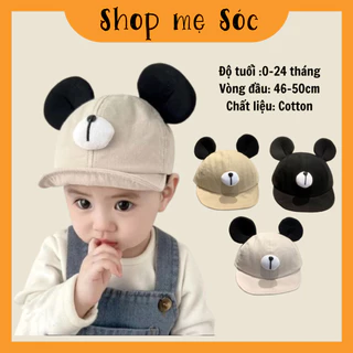 Mũ lưỡi trai đính tai micky cute phong cách Hàn Quốc cho bé trai và bé gái 0-2 tuổi mesocshop