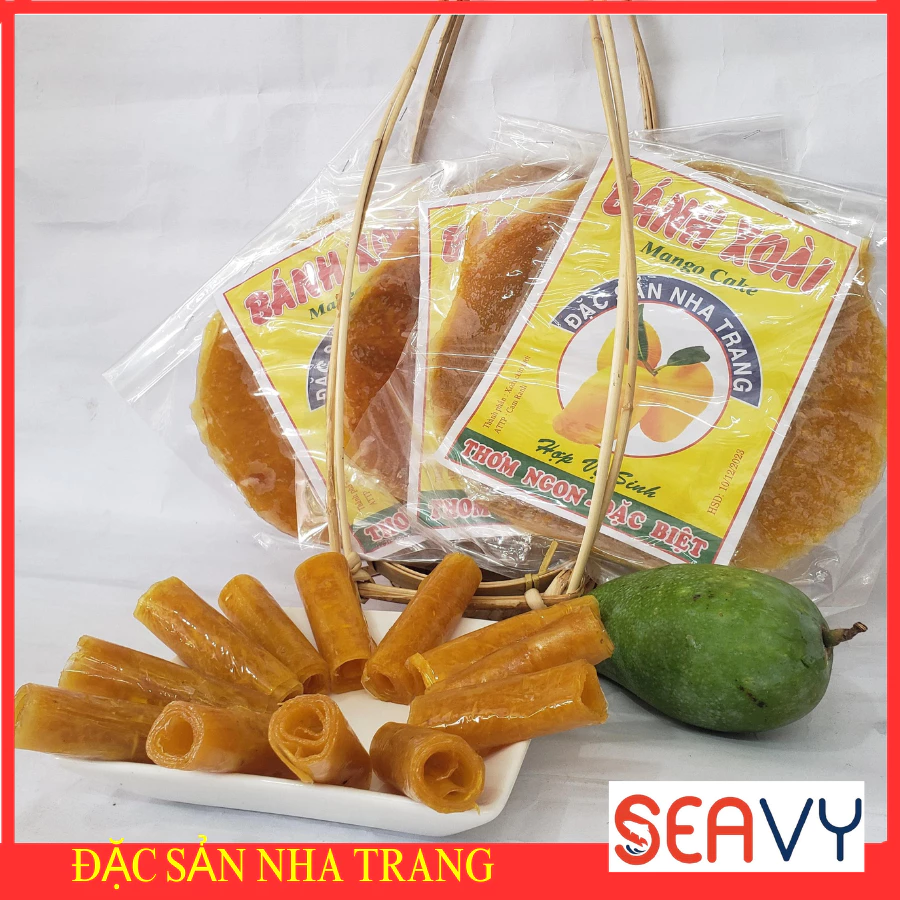 Bánh Xoài Nha Trang Gói 200g nguyên chất không pha bột không mạch nha Vị Chua Ngọt Tự Nhiên