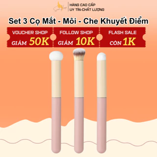 Set 3 Cọ Trang Điểm Mắt Môi Che Khuyết Điểm