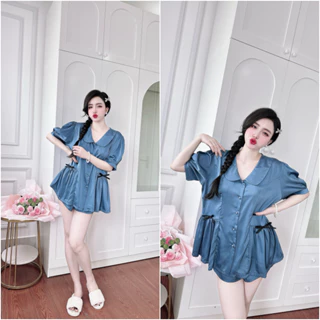 Đồ bộ mặc nhà bigsize đồ ngủ nữ pyjama quần đùi chất liệu cao cấp thoáng mát