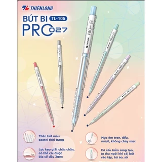 BÚT BI THIÊN LONG PASTEL TL105 - BÚT BẤM PRO 027 NGÒI 0.5MM