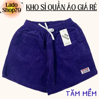 Quần short nữ vải kaki nhung tăm lưng thun co giãn thoải mái