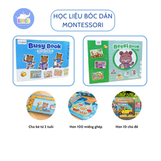 Đồ chơi bóc dán Montessori song ngữ Anh - Việt cho bé từ 2 tuổi Lalala Baby Sách bóc dán Beezibook