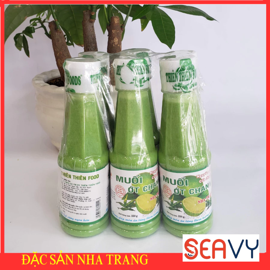 Muối ớt chanh chấm hải sản Nha Trang chai 250 gram vị chua ngọt và thơm nồng của ớt xiêm