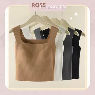 Áo 2 dây nữ bản to có miếng mút độn ngực gân tăm thời trang Rose Accessories A2D