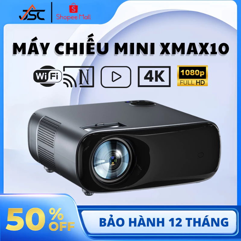 Máy Chiếu Mini Xmax10 chính hãng Full HD, độ nét 4K, xem phim siêu mượt, bảo hành 12 tháng