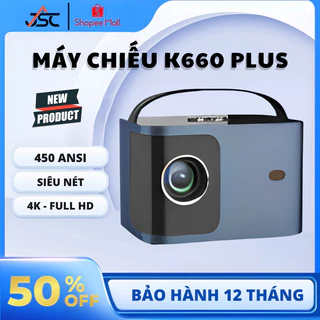 Máy Chiếu Mini Cao Cấp K660 plus hệ điều hành Android, chất lượng hình ảnh 4k, độ sáng cao, bảo hành 12 tháng