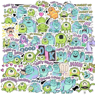 Set 50 Sticker Hình Monsters, Inc. by Lommy – Decal Trang Trí Xe - Điện Thoại - Laptop - Nón Bảo Hiểm | Chống Nước