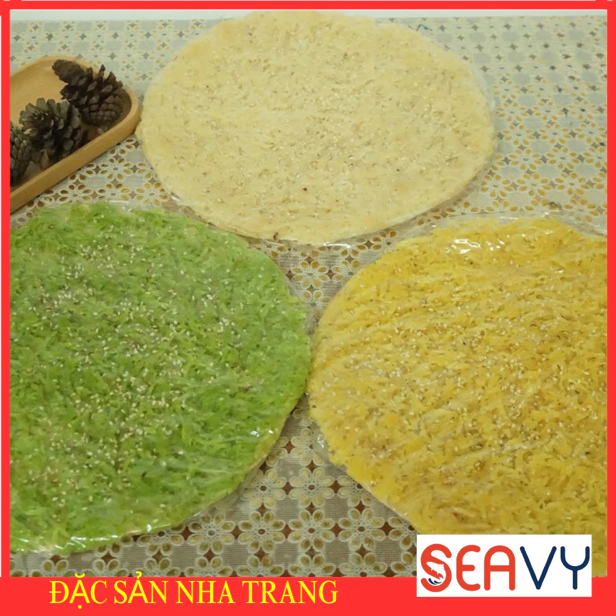 Bánh Tráng Dừa Non Nha Trang 220g Đặc Sản Khánh Hòa 3 Vị Lá Dứa Sầu Riêng Truyền Thống Thơm Ngon