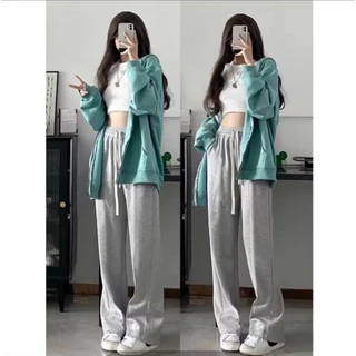 (3 SIZE 40-65KG) QUẦN BAGGY UNISEX NHUNG, ỐNG SUÔNG DA CÁ MỊN MÁT THỜI TRANG CÁ TÍNH