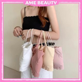 Áo Bra Cotton Viền Sóng Cá Tính AmeBeauty , Áo CropTop Tôn Vòng 1 Gợi Cảm Mã 625