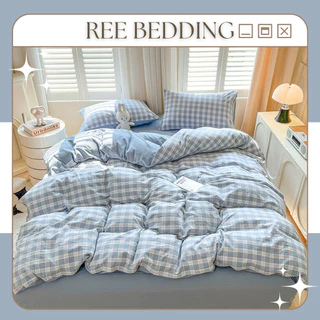 Bộ chăn ga gối Cotton TC REE Bedding CTC268 caro kẻ Gingham đủ size giường nệm