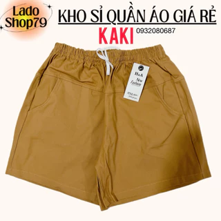 Quần short  nữ vải kaki lưng thun co giãn thoải mái loại 1 dầy dặn