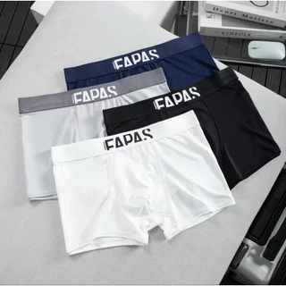 Sét 4 quần sịp boxer nam thun lạnh cao cấp quần xì nam mát lạnh quần lót nam co dãn tốt họa tiết trơn FAPAS - Đùi