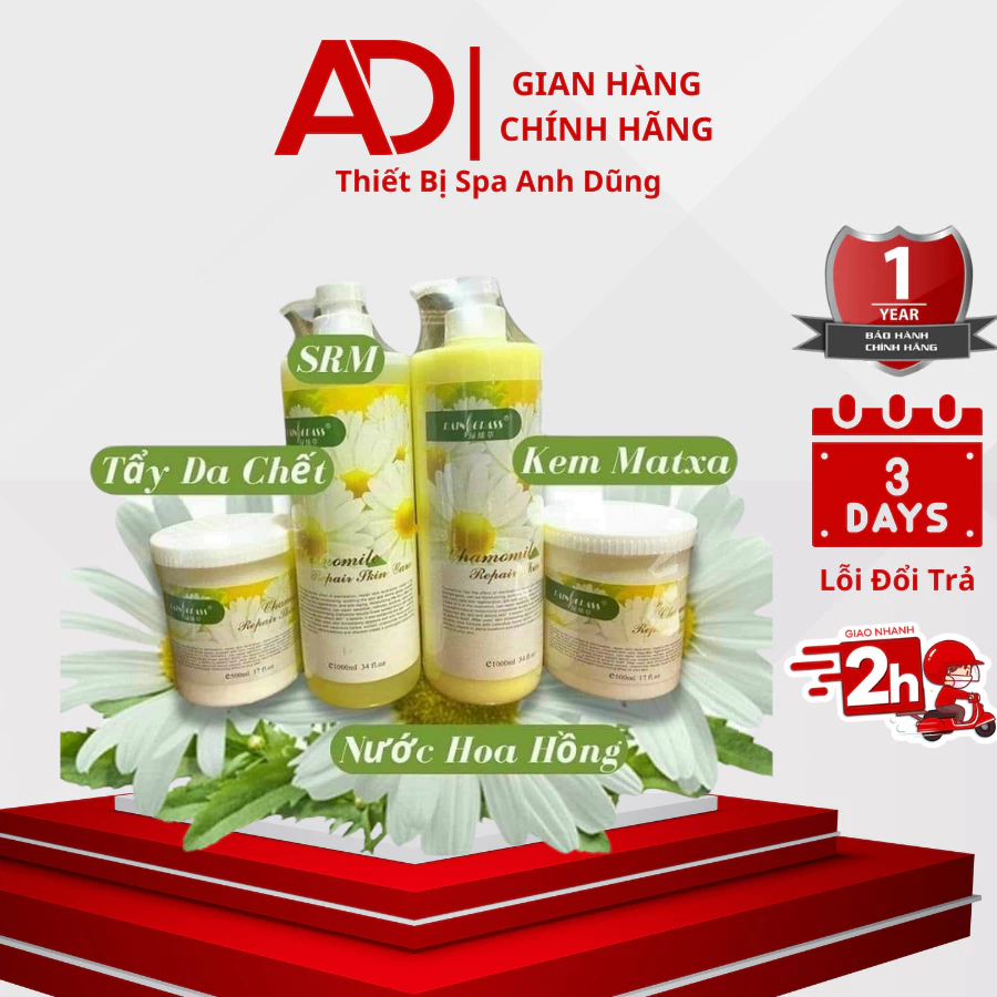 BỘ CHĂM SÓC DA HOA CÚC 4 MÓN CHUYÊN DÙNG TRONG SPA TMV