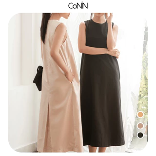 CoNIN-Lin Dress đầm suông dài trơn đơn giản