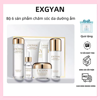 Bộ sản phẩm chăm sóc da 6 món EXGYAN, dưỡng ẩm và cấp nước, thu nhỏ lỗ chân lông, se khít và làm mềm da