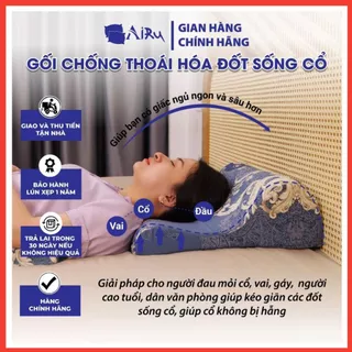 Gối chống thoái hóa đốt sống cổ chuyên dụng 2 đầu gối cao thấp AIRU - hỗ trợ giảm thiểu đau mỏi vai gáy, cột sống