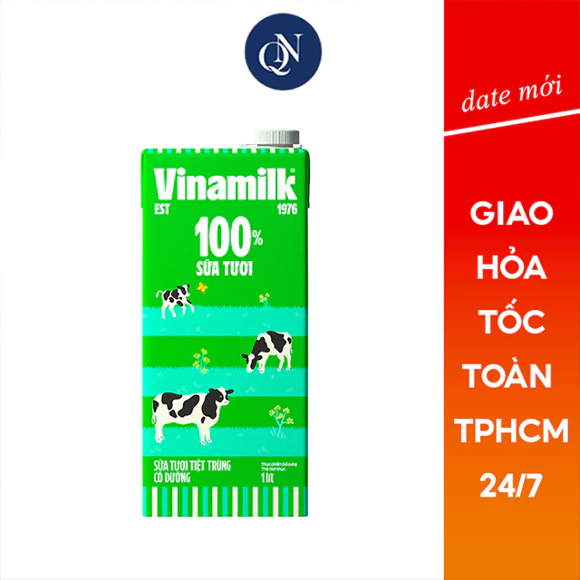 Sữa tươi tiệt trùng Vinamilk 100% có đường - Hộp 1L