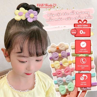 Dây buộc tóc cho bé gái RCT05, set 12 dây cột tóc cho bé gái hình nơ bông hoa dễ thương - rubykids79