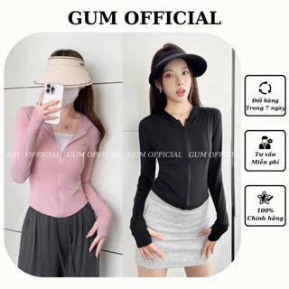 Áo khoác chống nắng lụa băng mát chống tia cực tím slimfit ôm body co dãn tôn dáng,Áo khoác tập Gym có mũ GUM OFFICIAL