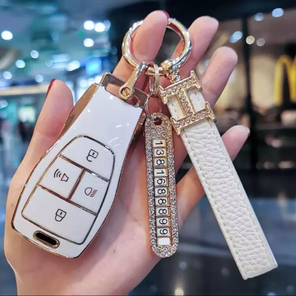 Ốp chìa khoá TPU sang trọng dành cho xe BAIC Beijing X7, U5 plus Silicon Móc Khoá Móc Khóa