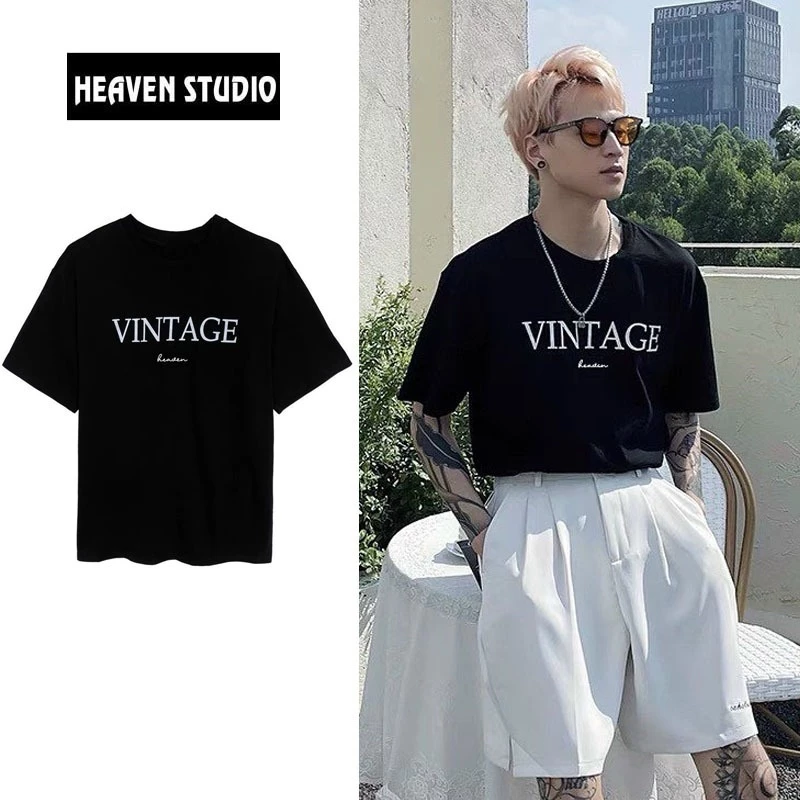 Áo Thun Local Brand Unisex Heaven Studio "VINTAGE", Áo Phông Unisex form rộng 100% Cotton