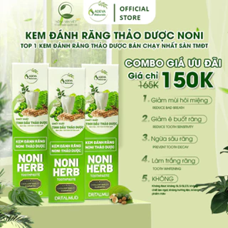 Kem đánh răng thảo dược NONI giảm hôi miệng hiệu quả, sạch trắng răng không chưa flour tốt cho răng niềng