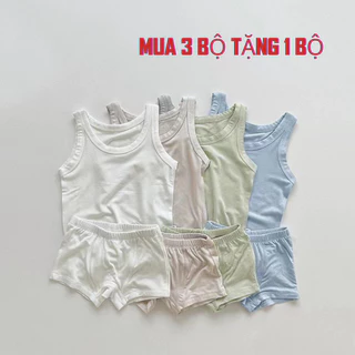 Bộ Ba Lỗ Bé Trai, Bé Gái ❤️FREESHIP❤️ Minky Mom Vải Thun Lạnh Trơn Basic Mặc Hè Thoáng Mát từ 5-18kg