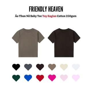 Áo thun nữ baby tee raglan FRIENDLY HEAVEN - Trơn