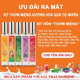 Xịt Thơm Miệng BENU Vị Đào Mới Lạ Kissing Spray Sịt Thơm Miệng Vị Đào Ngọt Ngào, Vị Bạc Hà The Mát