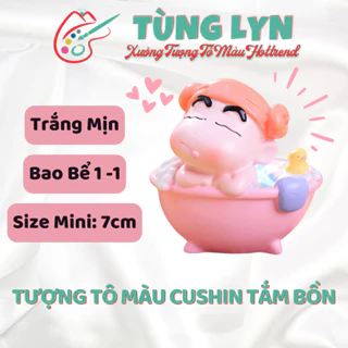 Tượng Tô Màu, Tô Tượng Cushin Tắm Bồn, Size: 7cm - [CHƯA KÈM CỌ VÀ MÀU] - Tượng Thạch Cao Trắng Decor