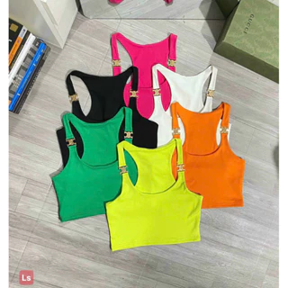 Áo ba lỗ croptop phối khoen vai chất bozip ls nhn