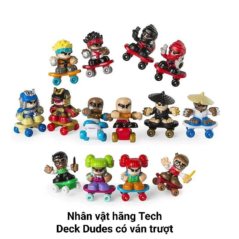 Mô hình nhân vật Tech Deck Dudes nhiều mẫu có ván trượt siêu hót mới cho bé