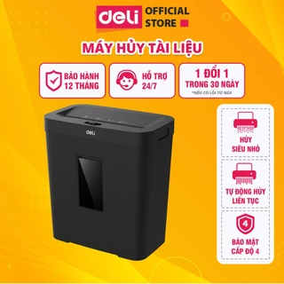 Máy Hủy Tài Liệu Deli Cao Cấp, Máy Băm Giấy Card CD Bảo Mật Thông Tin Tài Liệu Giấy Tờ Cho Văn Phòng