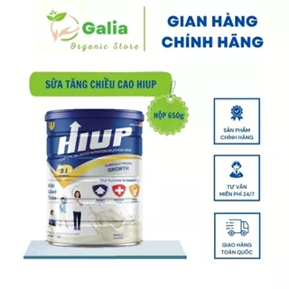 Sữa Bột Hiup Sữa Bột Tăng Chiều Cao 650g Cho Bé Từ 2 Đến 15 Tuổi