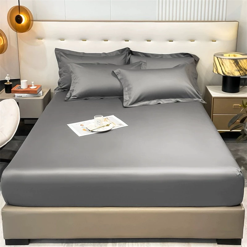 Ga Chun Trải Giường Cotton Lụa Tencel 40s HINF BEDDING Mát Mịn Cao Cấp Màu Basic Dùng Cho Đệm Cao 5-15cm