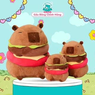 Gấu Bông Capybara Hình Bánh Hamburger Cute Đáng Yêu Cao Cấp Gấu Bông Online