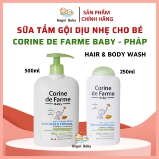 Sữa tắm gội cho bé Corine De Farme Hair & Body Wash Pháp - Tắm gội sơ sinh dịu nhẹ, thiên nhiên, an toàn cho bé