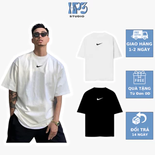 Áo thun nam boy phố NI.KE logo, áo phông nam boy phố vải cotton form rộng cổ tròn streetwear hot trend local brand HP3