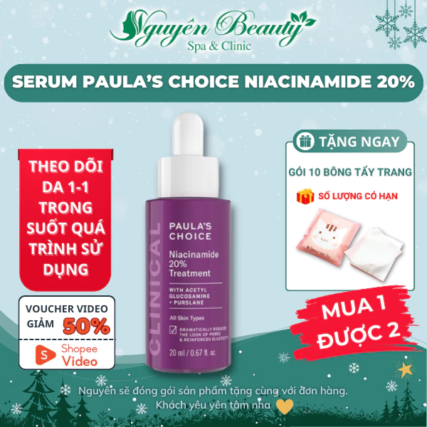 Tinh Chất Dưỡng Ẩm Se Khít Lỗ Chân Lông Mờ Thâm Paulas Choice Niacinamide 20% Treatment 20ml