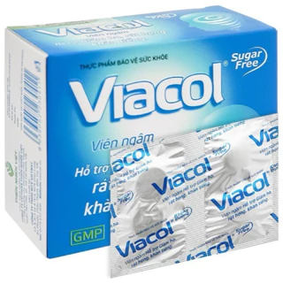 Viên Ngậm Ho Không Đường Viacol ( hộp 20 viên ) - Hỗ trợ Giảm Đau Rát Họng Người Tiểu Đường Dùng Được