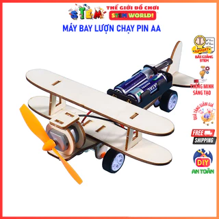 Stem World - Bộ mô hình lắp ráp Máy Bay Lượn Chạy Pin AA. Đồ chơi giáo dục khoa học sáng tạo trí tuệ cho bé. thegioistem