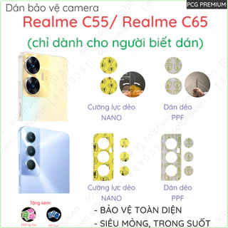 (Mua 1 tặng 1)Dán bảo vệ camera Realme C55/ Realme C65 loại nano chống bể, loại ppf chống trầy (dành cho người biết dán)