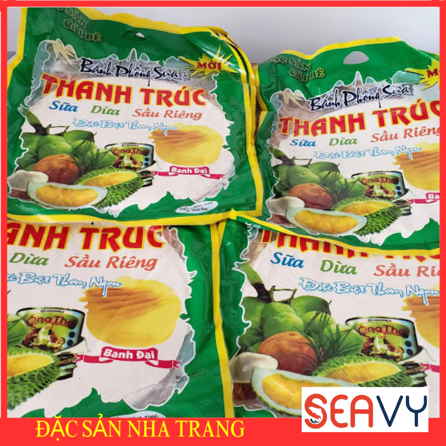 Bánh Phồng sữa Thanh Trúc dừa sầu riêng, loại bánh đại thơm ngon thơm đậm vị sữa ăn là ghiền
